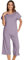 WiWi Woman Short Sleeve Top with Capris Pants Sets Soft Loose Pajamas Set Casual-Viscose from Bamboo S-XXL, Violet, Small
