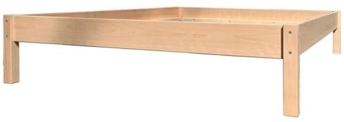 LIEGEWERK Massivholzbett Buche Bett 90x200cm Holzbett Bettgestell Natur Futonbett (Höhe 37,5cm, 90x200)