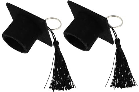 VALICLUD 2 Stück Doktorhut Schlüsselanhänger Schlüsselanhänger Doktorhut Schlüsselanhänger Schlüsselschmuck Doktorhut Anhänger Mit Schlüsselring Quaste Hut Design Taschenanhänger