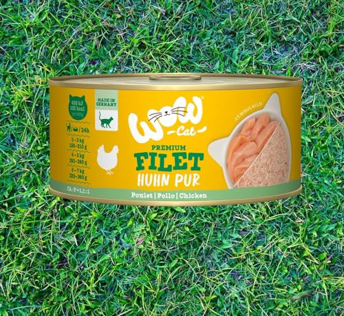 Wow Cat | Katzen Premium Nassfutter | Filet in der Dose | (70 g (12er Pack), Huhn pur)