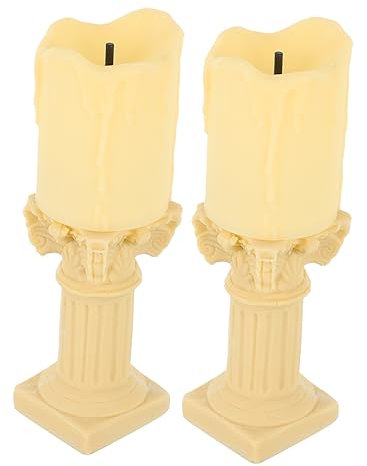 ORFOFE 2er-Packung Römische Kerzenständer Aus Nachtlichter in Kerzenform Dekorative Lichter Sicher Für Hochzeiten Partys Heiratsantragsdekoration