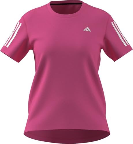 adidas Women's Own The Run Base Tee, Lucid Pink/White, M
