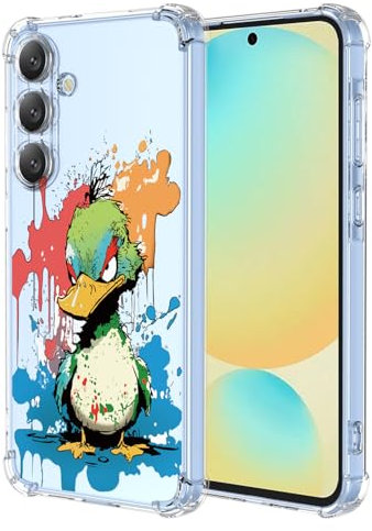 XINYEXIN Transparente Hülle für Samsung Galaxy A16 5G/4G, Bunte Coole Kunst Graffiti Serie Süßes Muster, Ultra Dünn Stoßfest TPU Klare Handy Schutzhülle - Duck