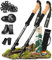 Pinuquest Wanderstöcke Teleskop Carbon (210g) Ultraleicht - Für 95-200 cm Körpergröße, Trekkingstöcke mit ergonomischem Griff & 4 Aufsätzen für jedes Gelände, Nordic Walking Stöcke Damen/Herren