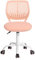 FurnitureR Esszimmer-Drehstühle, 1PC Küchenstuhl, gepolsterter Stuhl, Drehstuhl, bequemer Stuhl mit Rädern, Rückenlehne, armloser Stuhl für Esszimmer, Wohnzimmer, Pfirsich rosa M