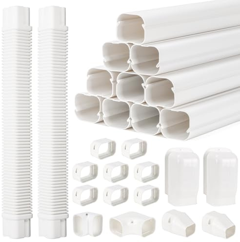 Mini-Split-Linien-Set, 7,6 cm, 6 m, PVC-Linien-Set, Abdeckungs-Sets für kanallose Mini-Klimaanlagen und Wärmepumpen mit flexiblem K