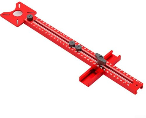 babominimer Holzbearbeitung Router Jig Fräsen Nut Halterung Basis Trimmer Kantenführung Positionierung Kreis Schneidebrett Werkzeug Aluminiumlegierung Rot für verschiedene Holz Kunststoff Bretter (A)