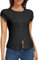 ADORPOP Ribbed Tops for Women UK - Crewneck Dressy Casual Shirts Button Up Trendy Y2K Going Out Blouse Black Medium