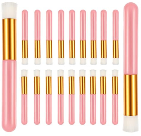20 Pièces Brosses à Shampoing de Cils Brosse de Nettoyage en Profondeur de Pores de Nez Outil de Nettoyage du Visage pour Le Nettoyage du Visage (Rose)