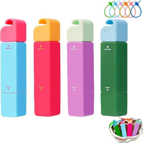 Stain Remover Pen,2-in-1 Active Eraser & Brush for Clothes,Portable To Go Instant Stain Remover Pen Clothing Bleached DIY design, Travel Cleaning Supplies, Lnstantly Remove Stains (4, Multicolor)