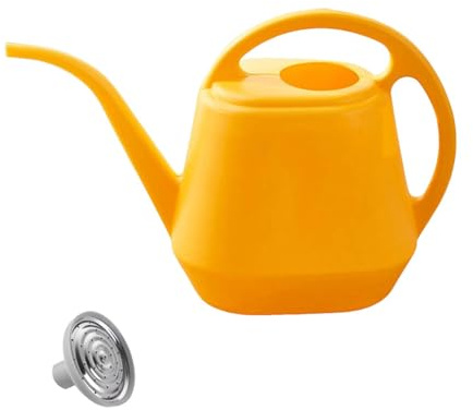 GießKanne 4L Kunststoff Gießkannen, Pflanzenbewässerung mit langem Auslauf, Mini Garten Giesskanne, Kleine Leichte Giesskannes, ideal für Zimmerpflanzen, Blumen und Früchte (Gelb)