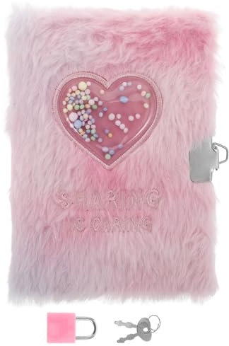 SOIMISS Mädchen Tagebuch mit Schloss Weiches Flauschiges Notizbuch für Schülerinnen Schulmaterial Sicheres Geheimes Notizbuch für Persönliche Einträge