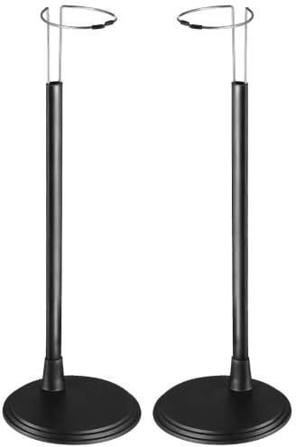 Abaodam Höhenverstellbarer Puppenständer für 45 cm Figuren, 2 Stück Schwarze Halterung aus Edelstahl, Stabiler Aufsteller für Große Sammlerstücke und Porzellanpuppen