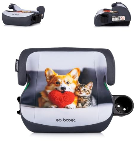 Chipolino Kindersitzerhöhung Go Boost i-Size (125-150cm) Getränkehalter waschbar grau weiss