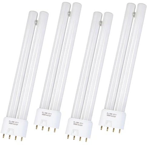 4-Pack PL18-B 18W Replacement Tube Light Bulb Compatible with OttLite Replacement Bulb, Fit for PL18-B-FFP T18330 T186C0 T40112 Type B Fluorescent Bulb, 2G11 Base, 5500K Natural Daylight, 930 LM