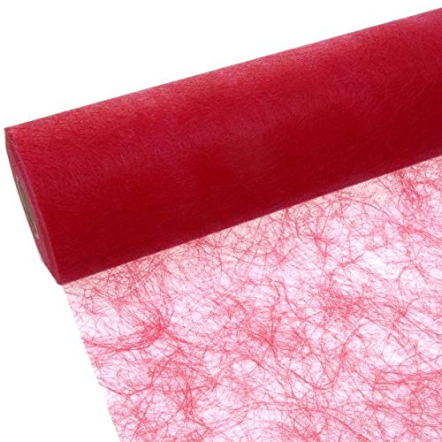 Sizoflor Tischband - 25 Meter Rolle + 100 Dekodiamanten Gratis (20cm Breite, Rot)