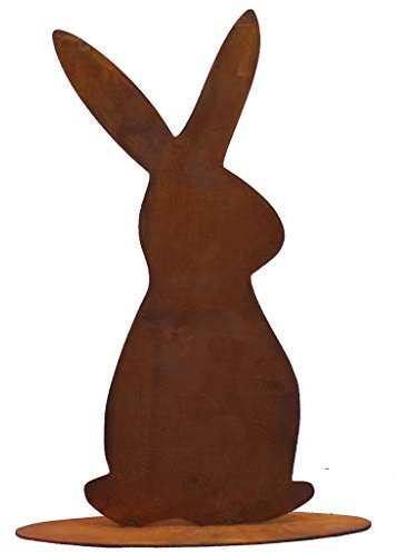 Rostikal Gartendeko Osterhase 25cm - Wetterfeste Frühlings- und Osterdekoration aus hochwertigem Edelrost