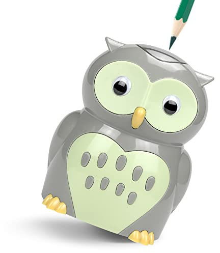 Eagle Elektrischer Anspitzer für Kinder, Süß Niedliche Form Batterien betrieben Sicher Automatischer Bleistiftspitzer für Büro Tisch Schule Home, Eule