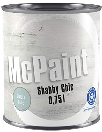 McPaint Shabby Chic Vorstreichfarbe, Kreidefarbe, kreide-mattes Finish, chilly blue, 0,75 L