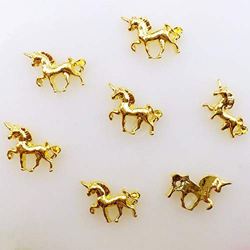 10pcs/bag Japan New 3D Nail Art Decoration Metal Nail Sticker Alloy Unicorn Nail Accessories DIY Charm Nail Tools Plus Nail Glue