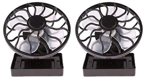 F Fityle 2er-Set Solar Ventilator mit Mini-Solarzelle und Zange Solar mini Lüfter Hand Ventilator