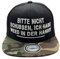 Outfitfabrik Snapback Cap Bitte Nicht schubsen, ich Habe Weed in der Hand in schwarz/Camouflage mit 3D-Stick (Hanf, Festival, Dope, Canabis)