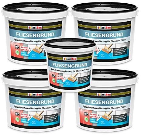 Isolbau Fliesengrund Blau 27 kg - Fliese auf Fliese Fliesen-Grundierung für Wand- & Bodenfliesen im Innen- & Außenbereich