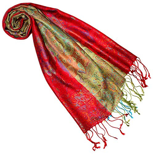 Lorenzo Cana Seidenschal für Frauen Schal 100% Seide gewebt Damenschal elegant Paisley Muster Bunt 7864977