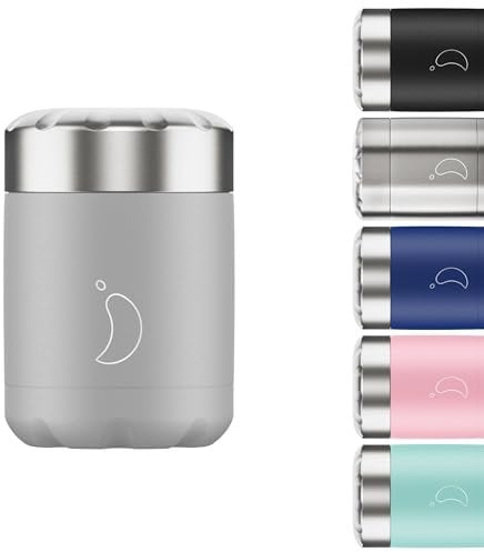 Chilly's Food Pot - Leak-Proof, Premium Stainless Steel Reusable Food Container - Double-Walled Insulated for Hot or Cold Lunch Storage - Grey - 300ml