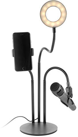 Activate EE5782BLKSTKEU7 3 in 1 Streaming Stand with Light Ring, Includes Phone and Microphone Holder, Perfect for Recording Videos or Taking Selfies