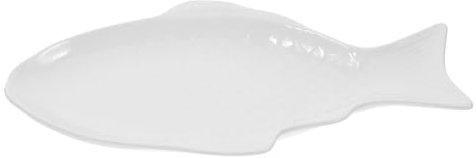 Cabilock Plateau à Poisson en céramique - Plat de Service créatif en Porcelaine - Plateau de Rangement décoratif pour Restaurants à la Maison (13 cm Blanc)