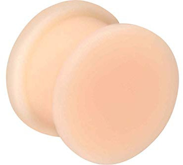 PIERCINGLINE Silikon Flat Flared Plug HAUTFARBEN Piercing Ohr 14 mm