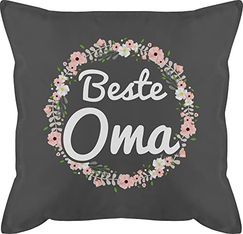 Kissen 50x50 - Großmutter - Beste Oma I Geschenk Oma Geschenkidee Omi Beste - 50 x 50 cm - Grau - Geschenke für Fuer Grandma Omas mit füllung ist die Enkelkinder Grandmother Granny sofakissen