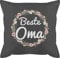 Kissen 50x50 - Großmutter - Beste Oma I Geschenk Oma Geschenkidee Omi Beste - 50 x 50 cm - Grau - Geschenke für Fuer Grandma om mit füllung ist die Omas Grandmother Granny sofakissen Enkelkinder