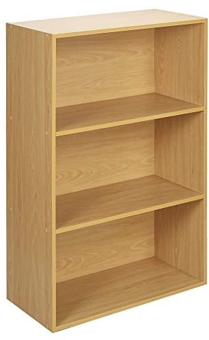 URBNLIVING Oslo Bücherregal mit 3 Ebenen, breit, aus Buche