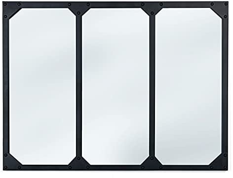 IDMarket - Miroir verrière 3 Bandes Design Industriel 80x60 cm