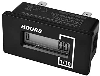 Yooreal Digital AC/DC Hour Meter,Resettable Hours for Generator Air Compressor Solar Heater Well Pump Boiler Oil Burner(AC6-85V, DC6-60V)