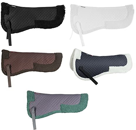 NETPROSHOP Korrekturpad Sattelpad Pony oder Full Kunstfellpad Sattelkissen, Groesse:Full, Farbe:Gruen/Grau