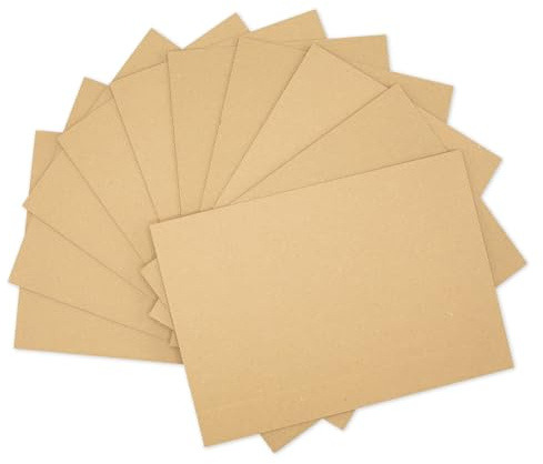 younikat Wellpappe-Zuschnitte Set 50 Stk. 61,2 x 43,2 cm 2 mm Stark - az105 | Wellpappen-Zuschnitte aus Recycling-Pappe, stabile Verpackungslösung zum Polstern, Basteln und Versenden