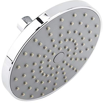 AUNMAS Shower Head, 16cm/6.3in Diameter G1/2 Thread Round Rainfall Shower Head 0-0.6Mpa Overhead High Pressure Rain Shower Head Chrome Plated Top Body Covering Sprayer Bathroom Accessories (Sliver)