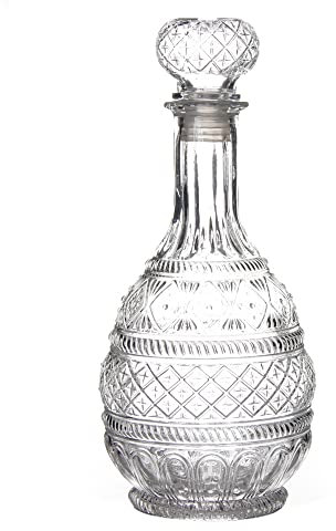 Botella tallada de cristal transparente de Ø 12x27 cm - LOLAhome