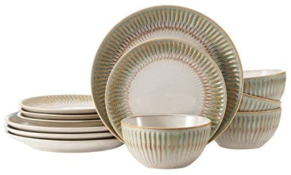 Pfaltzgraff Hensley Geschirr-Set, Grün, 12-teilig