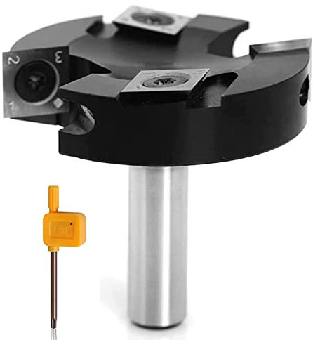 Sinoprotools Spoilboard Surfacing Router Bits 1/2 Shank,2+2 Knife Design Wood Planer Bit,Slab Flattening & Rabbeting Flycutter Router Bit/Planing Bit 2-1/2 Cutting Dia.(D=2-1/2,I=14mm,S=1/2)