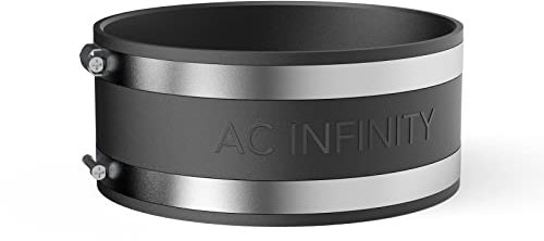 AC Infinity Noise Reduction Clamp 6-Inch, Duct Coupler with Stainless Steel Clamps, Flexible Rubber Coupling for Inline Fans and Carbon Filters in Growing and HVAC
