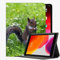 YENDOSTEEN iPad Hülle für iPad Pro 9.7/ iPad Air/iPad Air 2 mit Apple Pencil Halter Auto Schlaf/Wach,Eichhörnchen,das grasgrüne Blumen isst Automatischem Schlaf/Aufwach