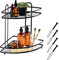 KADAX Duschablage Ecke, Badezimmer Organizer, Eckregal, Badregal, Duschregal, Duschgel und Shampoo Halterung für Dusche, Duschkorb (Schwarz, 2 Etagen)