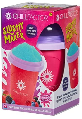 ChillFactor 07953 Berry Burst-Reusable, homemade Squeeze cup slushy maker Kitchen toys, Red
