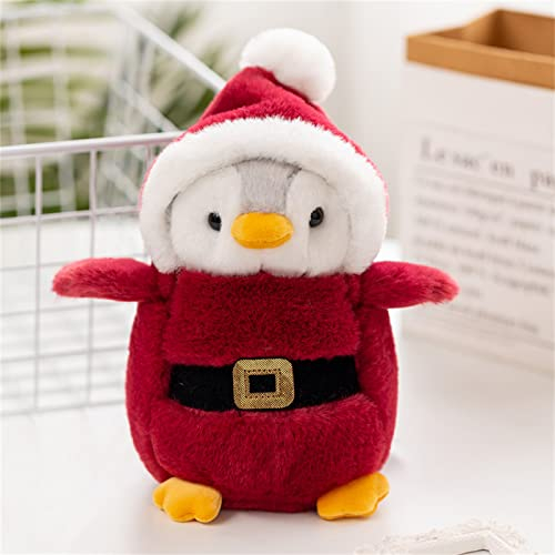 GLITZFAS Pinguin Stofftier Plüschtier, Kuscheltier Plüschpuppen Pinguin, 20cm Stofftier Schmusetier Geschenk für Jungen Mädchen Babys (Weihnachtsmann)