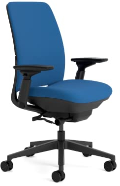 Steelcase Amia Ergonomischer Bürostuhl mit LiveBack Lumbalstütze und 4D-Armlehnen Königsblau