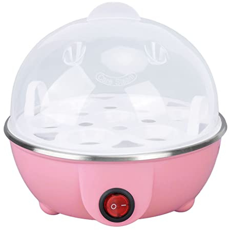 Fdit Eierkocher mit Heizplatte Kann 7 Große Eier Kochen. Automatische Abschaltung. Geeignet Zum Kochen in der Küche (Rosa)